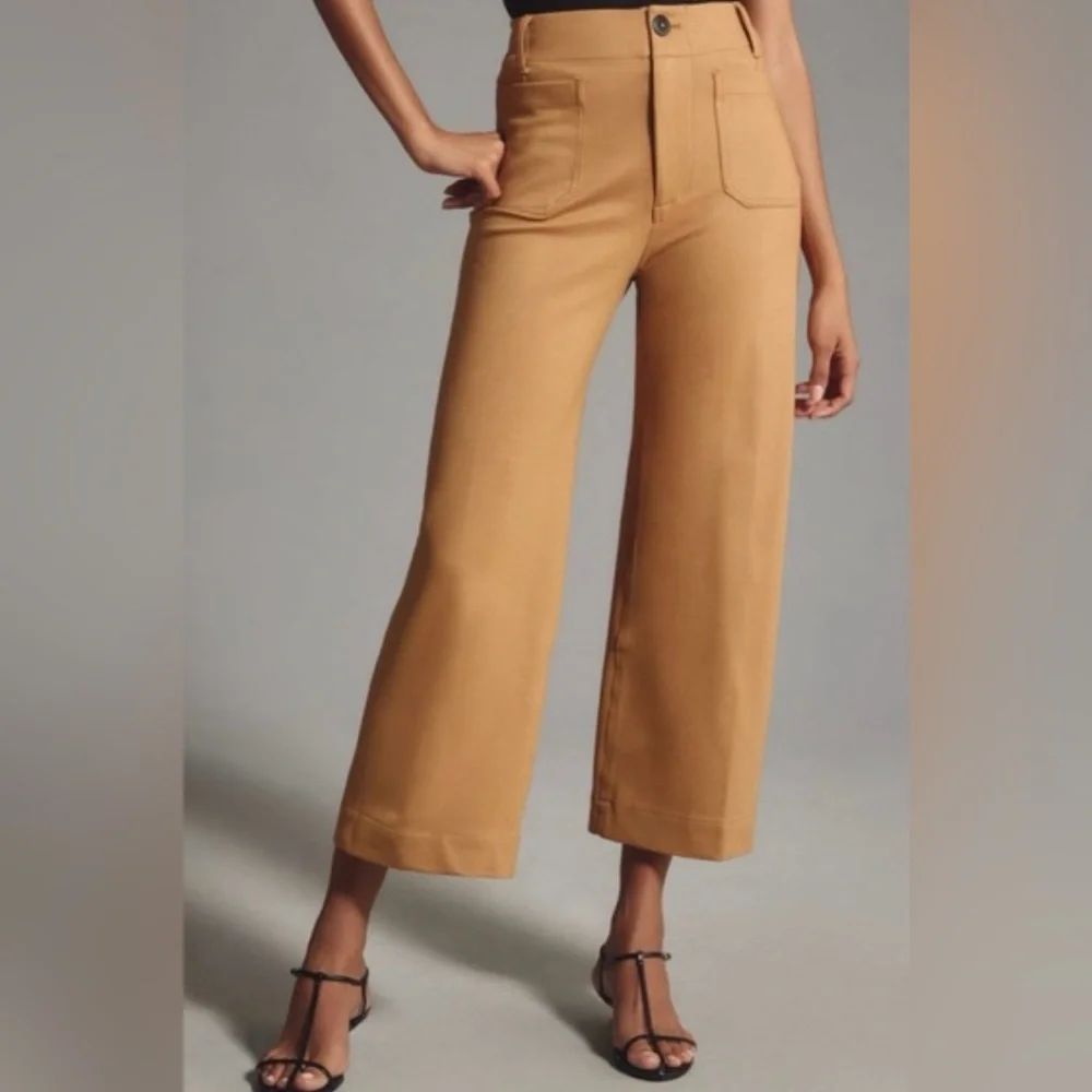 Anthropologie The Colette Cropped Wide Leg Trouser By Maeve: Ponte Edition - Picture 5 of 10